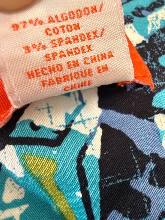 Hearts of Palm Bright Blue Patterned Beaded  Neck Jacket Blazer Size 8 - Picture 6 of 6